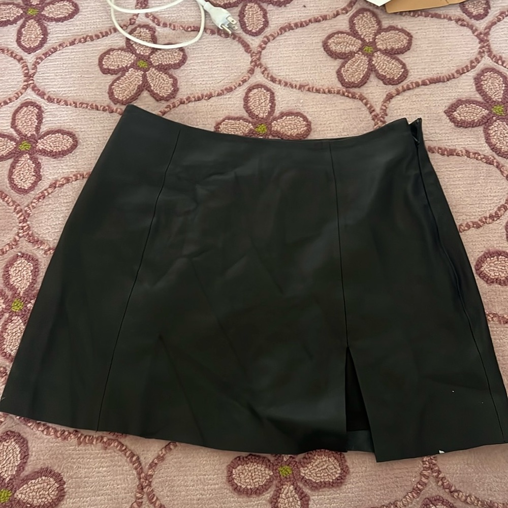 Reformation Veda Margie Leather Mini Skirt
